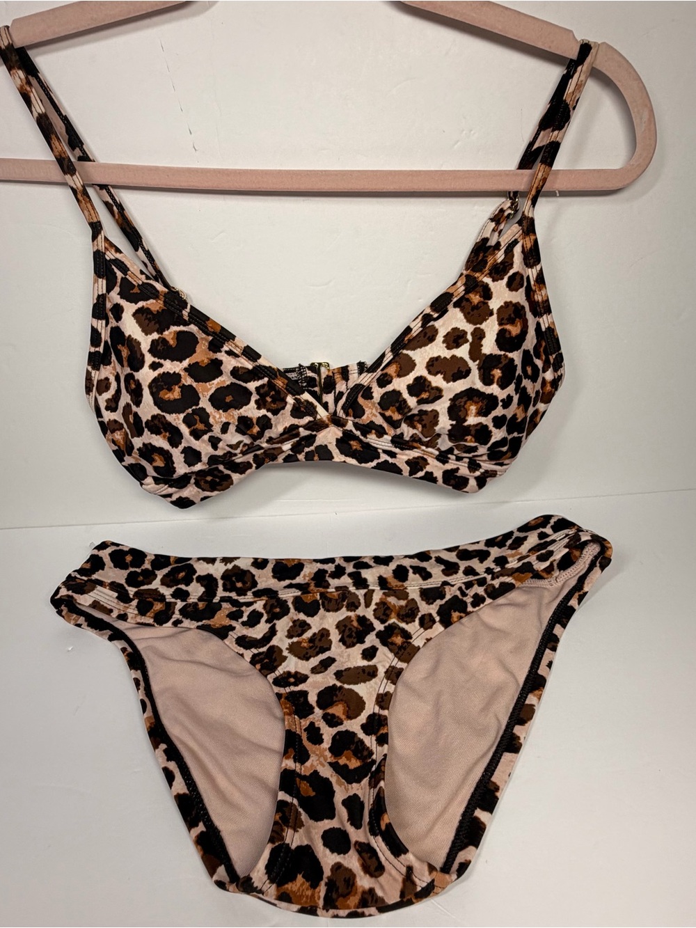 Kona Sol Leopard Print Bikini Set - Brown & Black